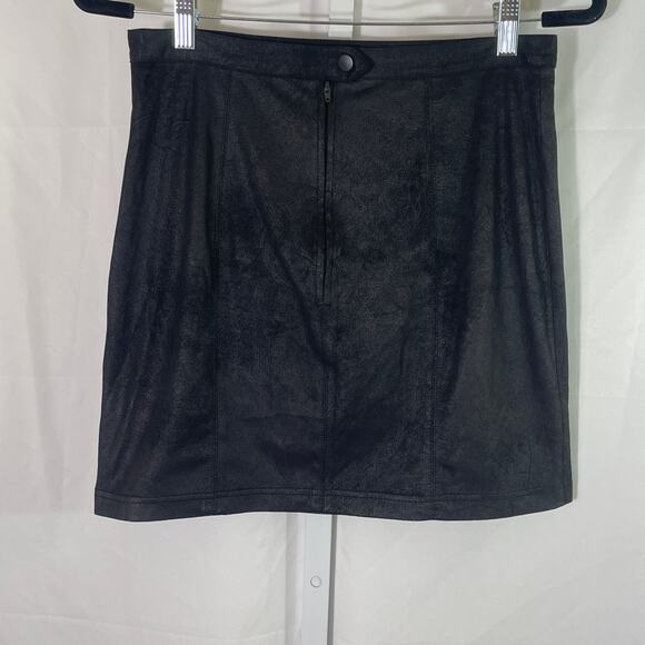 Free People Faux Suede Mini Skirt - Women Size M - Black - Picture 3 of 4